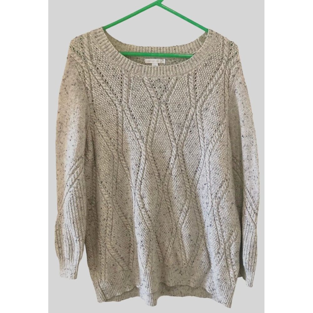 Westport 1962 Beige Sweater Womens Size 3X Blue/Gray Speckled